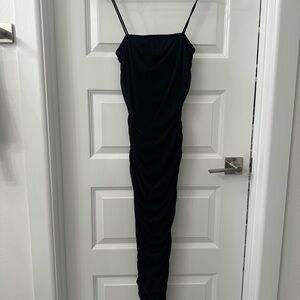 Elegant Black Ruched Dress